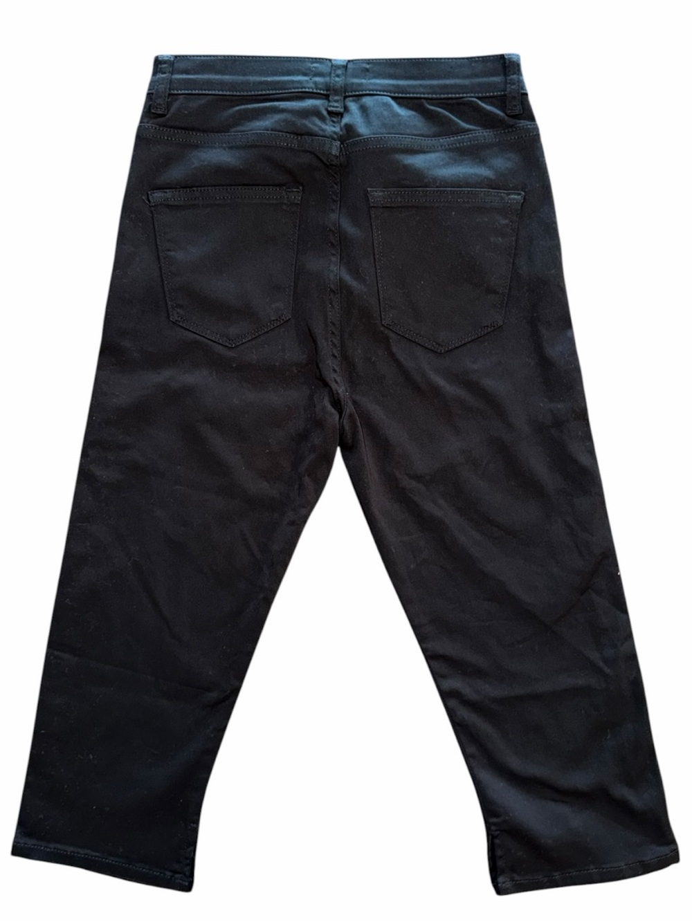 Zara Woman Black Stretch Capri Pants Cropped Slim Fit Size 4 - Picture 7 of 11